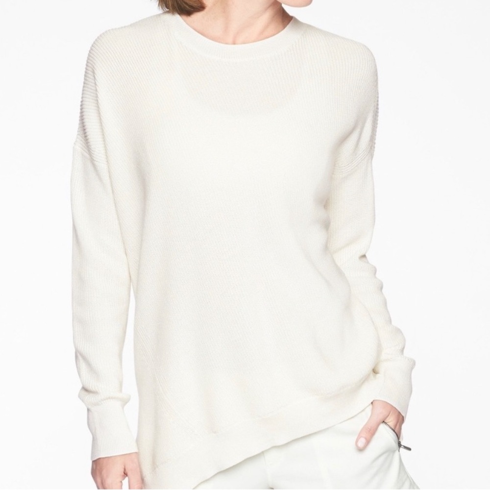 Athleta Rest Day Asymmetrical Knit Sweater Size Medium